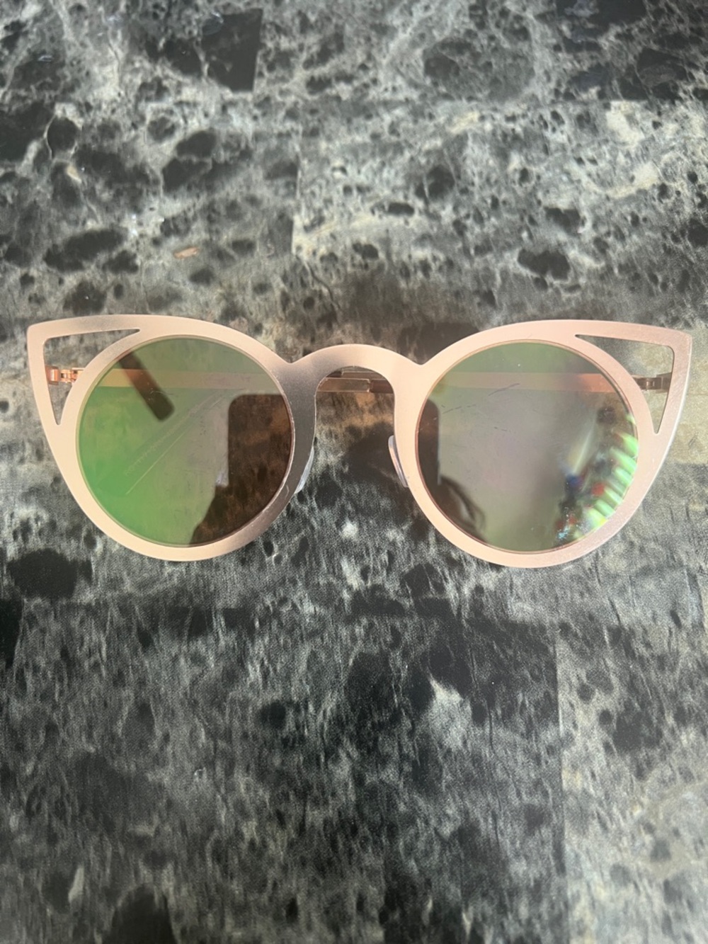 Pink Cat-Eye Sunglasses with Mirrored Lenses